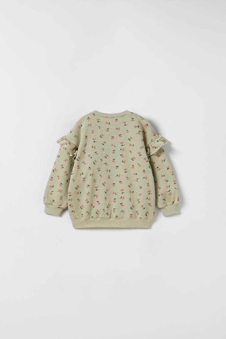 FLORAL SWEATSHIRT Pistachio ZARA Spain